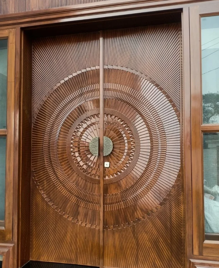Premium CNC carved wooden double door
