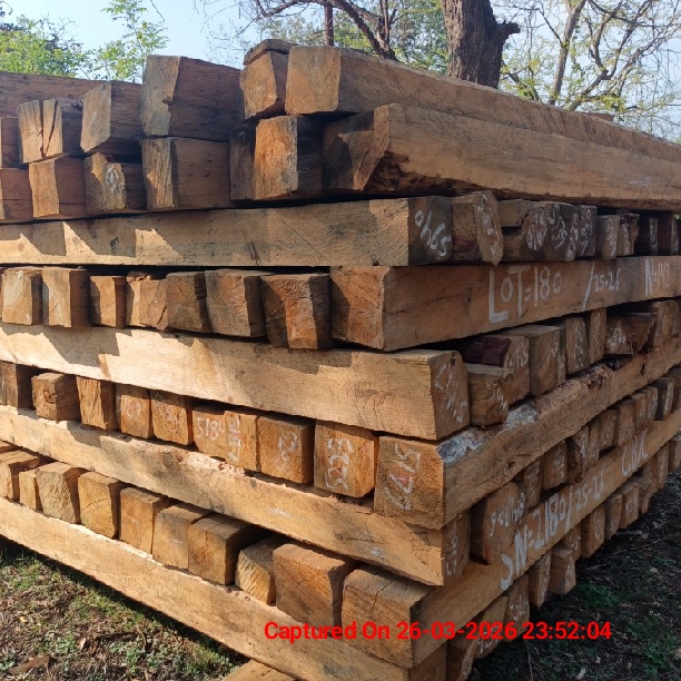 Stacked construction timber stock